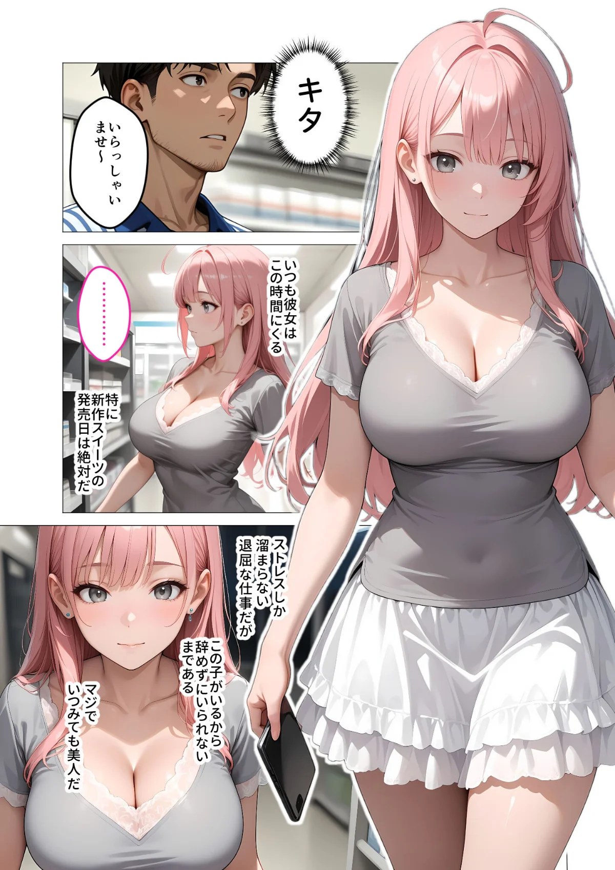 お客様はおっぱいです。 モザイク版 1巻 4ページ