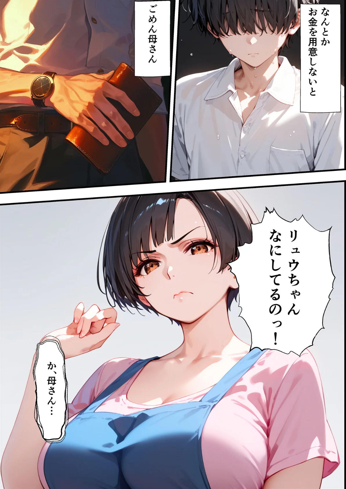 【全2作収録】女手ひとつでボクを育ててくれた自慢の母がボクを守るためにいじめっ子の女になる話 1＆2 モザイク版 サンプル4ページ目