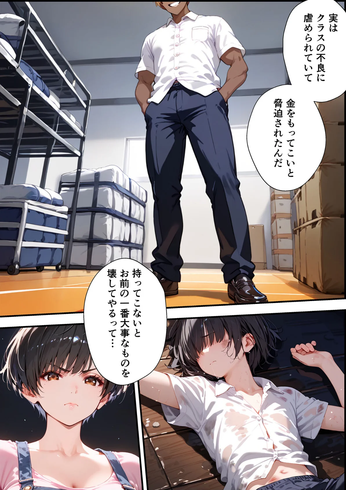 【全2作収録】女手ひとつでボクを育ててくれた自慢の母がボクを守るためにいじめっ子の女になる話 1＆2 モザイク版 サンプル6ページ目