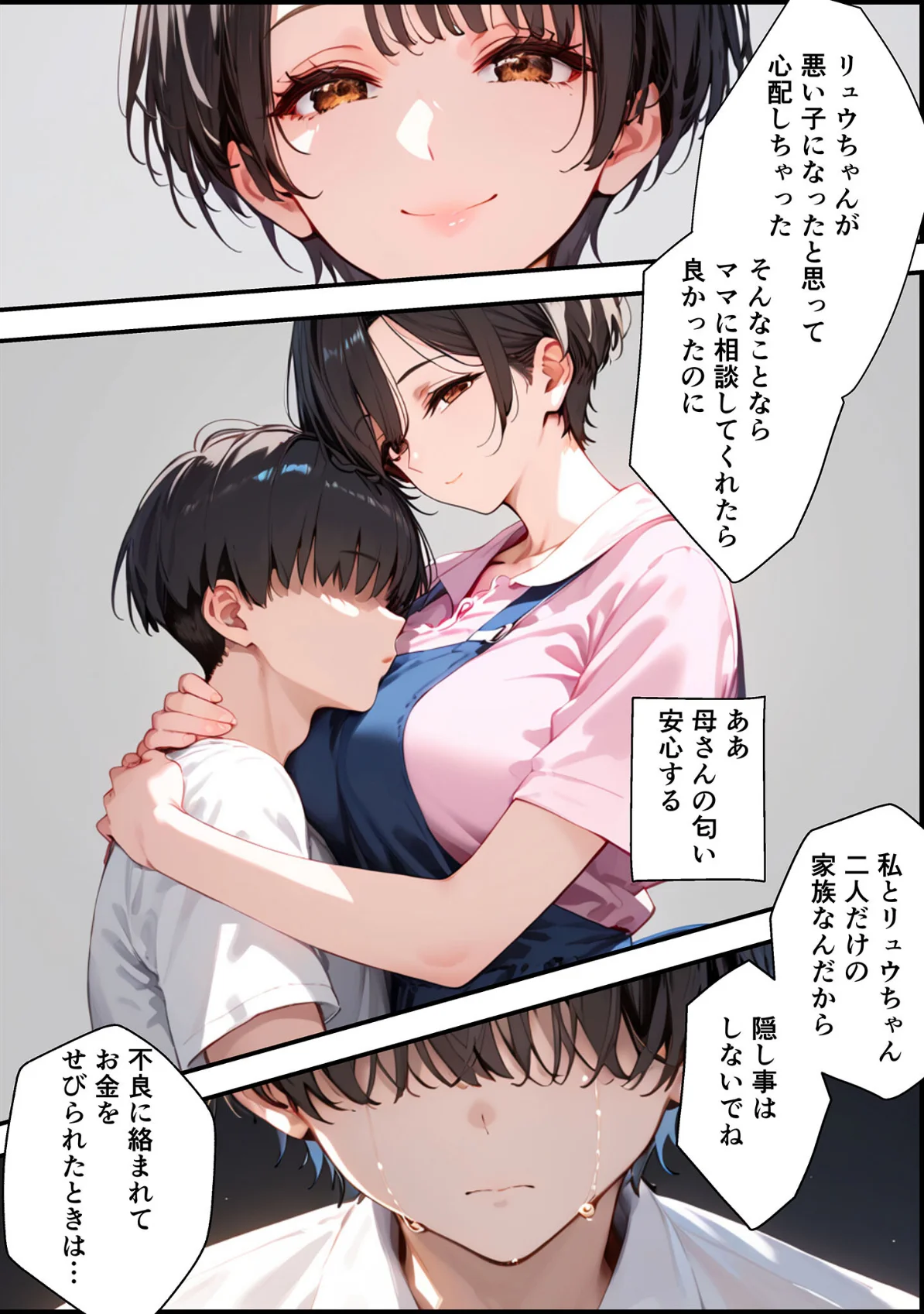 【全2作収録】女手ひとつでボクを育ててくれた自慢の母がボクを守るためにいじめっ子の女になる話 1＆2 モザイク版 サンプル8ページ目