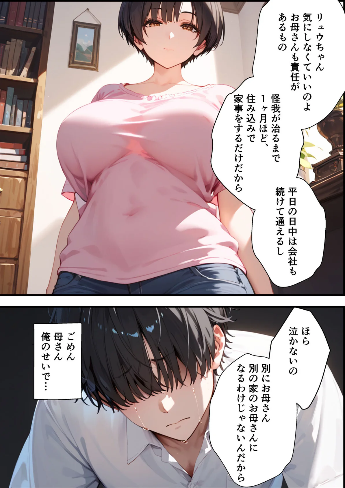 【全2作収録】女手ひとつでボクを育ててくれた自慢の母がボクを守るためにいじめっ子の女になる話 1＆2 モザイク版 サンプル16ページ目